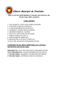 Inform. agosto - Camara Municipal de Ituiutaba