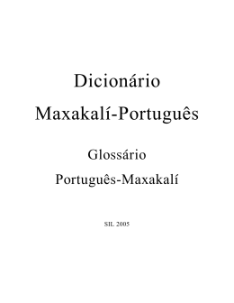 Dicionário Maxakalí-Português