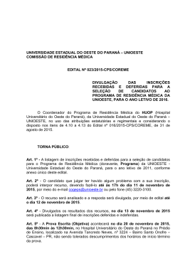 unioeste comissão de residência médica edital nº 023/2015