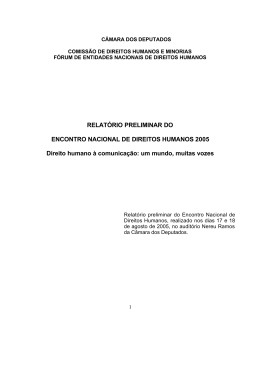 Encontro Nacional de Direitos Humanos 2005 – Relatório Preliminar