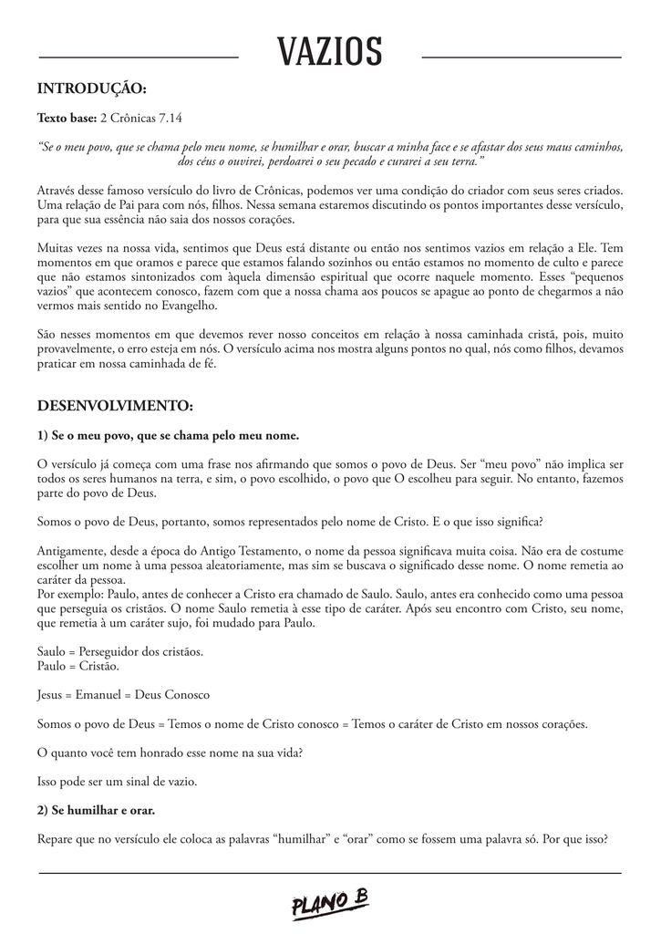 Vazios Plano B vazios plano b