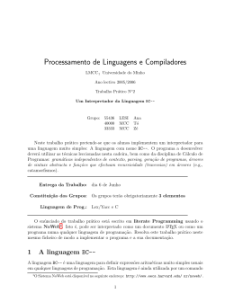 Processamento de Linguagens e Compiladores