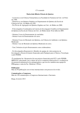 CV resumido Maria João Ribeiro Peixoto de Queiroz - Licenciou