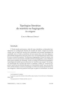 Tipologias literárias do martírio na hagiografia