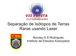 Separação de Isótopos de Terras Raras usando Laser