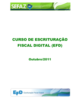 Curso EFD - EFD – Escrituração Fiscal Digital/SEFAZ-MS