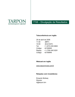 Tarpon - Acionista