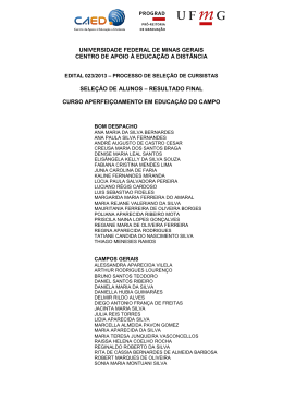 Resultado Edital 023/2013 - Universidade Federal de Minas Gerais