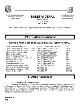 BG 137- De 27 JUL 2004 - Proxy da Polícia Militar do Pará!