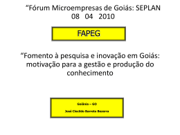 “Fomento à pesquisa e inovação em Goiás: motivação para a