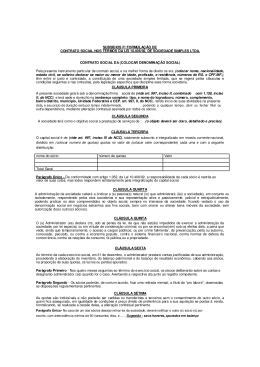 SUBSIDIOS P/ FORMULAÇÃO DE CONTRATO SOCIAL NOS