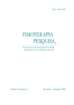 FISIOTERAPIA PESQUISA - Revista Fisioterapia e Pesquisa