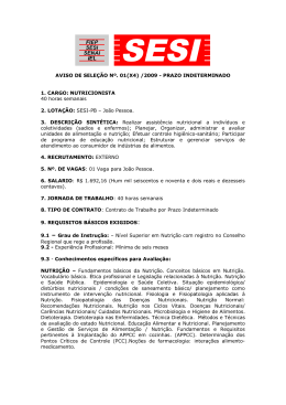 AVISO DE SELEÇÃO Nº. 01(X4) /2009
