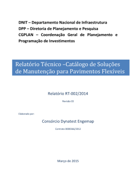 Relatório Técnico –Catálogo de Soluções de Manutenção