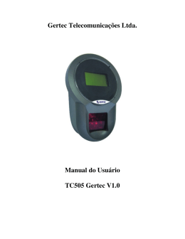 Gertec Telecomunicações Ltda. Manual do Usuário TC505 Gertec