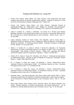 1 Portuguese AUV Publication List – January 2011 • Oliveira