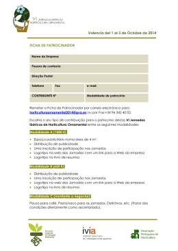 Valencia del 1 al 3 de Octubre de 2014 FICHA DE PATROCINADOR