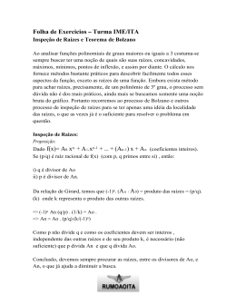 Teorema de Bolzano e Inspeção de Raízes