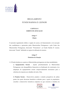 Regulamento "Fundo Rainha D. Leonor"
