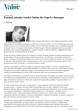 Paraná estuda vender fatias de Copel e Sanepar - Senge-PR