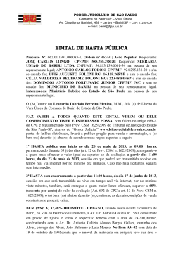 EDITAL DE HASTA PÚBLICA