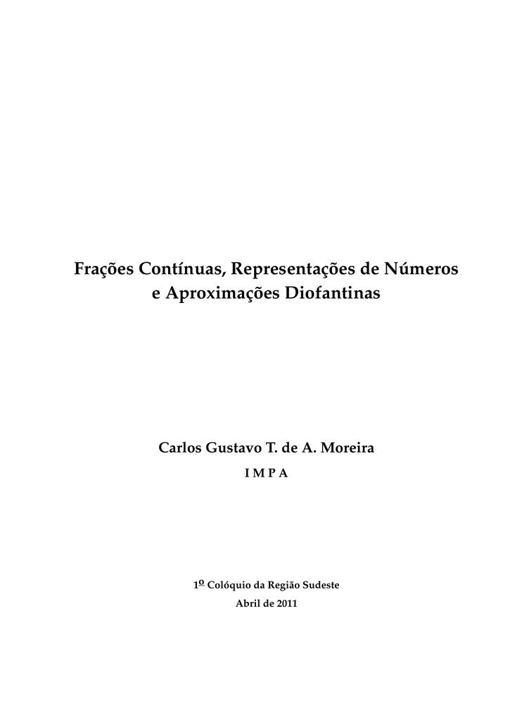 encontre a representação do número raiz de 5 em frações contínuas