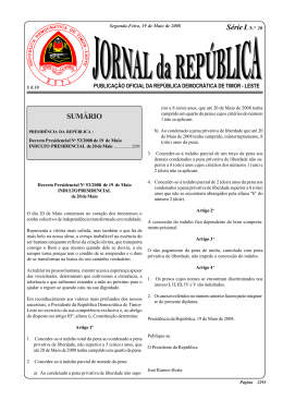 Série I, N.° 20 - Jornal da República