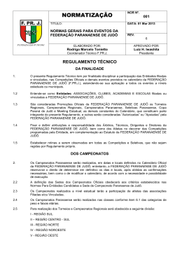 Regulamentos Tecnico – 2013 - Federação Paranaense de Judô
