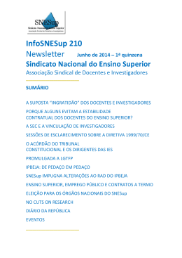 InfoSNESup 210 - Sindicato Nacional do Ensino Superior
