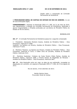 Resolução GPGJ nº 1.862, de 19 de Setembro de 2013