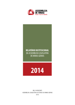 relatório institucional da assembleia legislativa de minas gerais