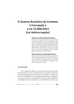 O Sistema Brasileiro de Combate à Corrupção e a Lei 12.846/2013