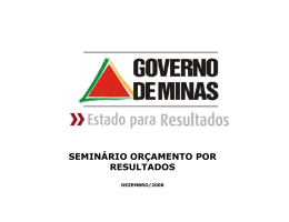 Gerenciamento por resultados no Estado de Minas Gerais
