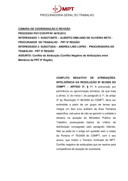 Processo PGT/CCR/nº 4679/2012 - Ministério Público do Trabalho