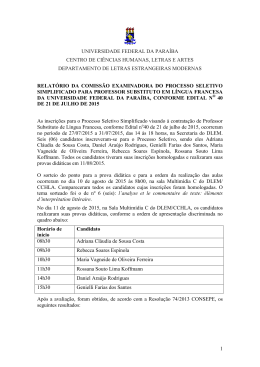 Relatório Final - CCHLA - Universidade Federal da Paraíba