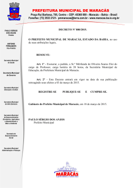 Decreto nº 880/2015 - Portal da Prefeitura Municipal de Maracás
