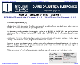 TJ-GO DIÁRIO DA JUSTIÇA ELETRÔNICO - EDIÇÃO 1403