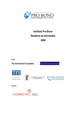 Instituto Pro Bono Relatório de Atividades 2008