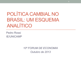 POLÍTICA CAMBIAL NO BRASIL: UM ESQUEMA ANALÍTICO