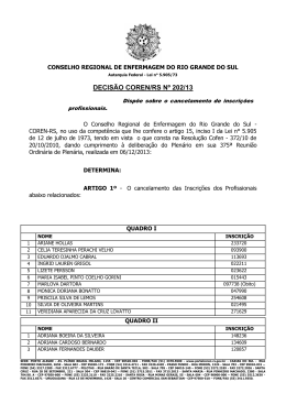 Decisão COREN-RS nº 202/2013