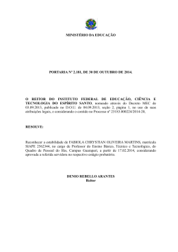 portaria nº 2181 - 2014 - reconhece estabilidade (estágio probatório)