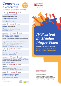 Consulte o programa completo do IV Festival de