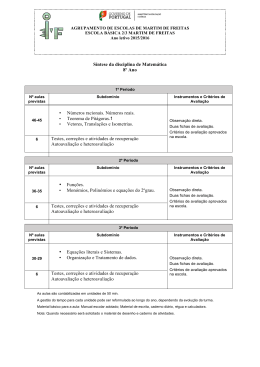 Planificação 8º ano - Agrupamento de Escolas Martim de Freitas