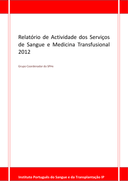 Relatório de Atividade dos Serviços de Sangue e