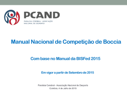 Manual de Competição da BISFed - Alterações 2015
