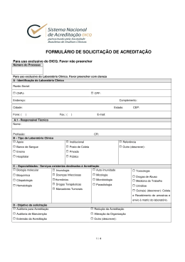 formulário de solicitação de acreditação - DICQ