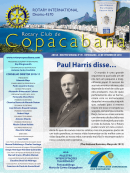 Paul Harris disse… - Rotary Club de Copacabana