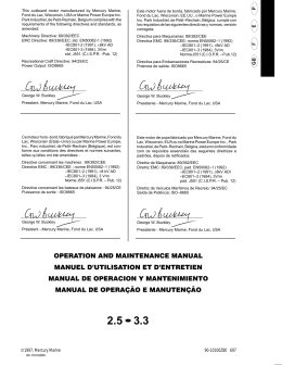 operation and maintenance manual manuel d`utilisation et d