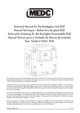 Technical Manual for the Breakglass Unit BGE