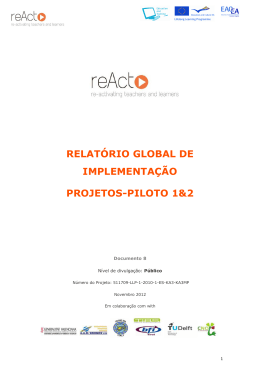 relatório global de implementação projetos-piloto 1&2